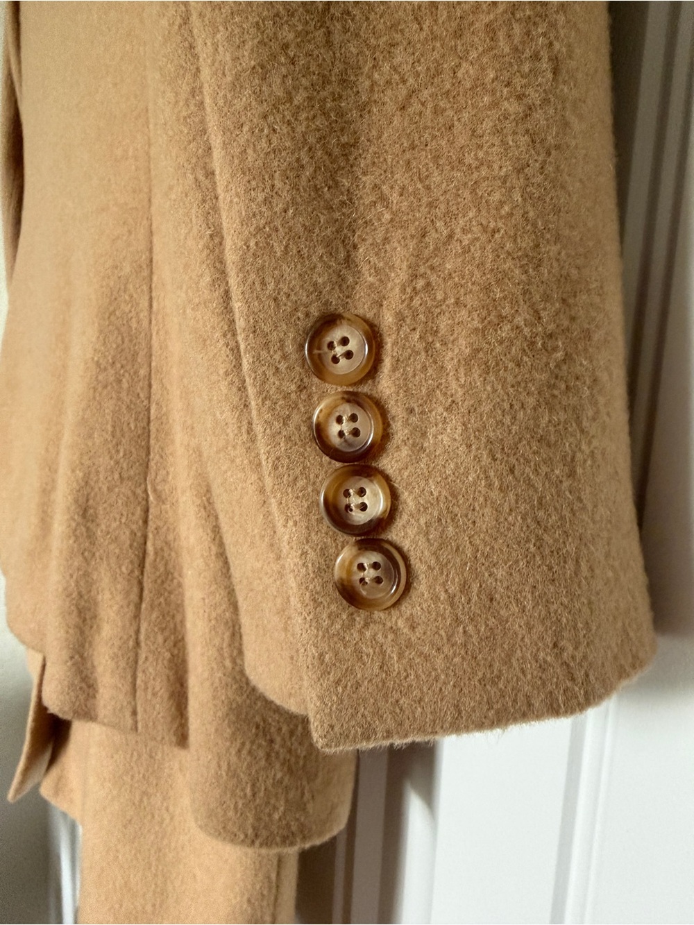 Tailleuer by Barrie Pace womens  100% Camel Hair Skirt Suit Beige Sz 4/6 Lined - Picture 5 of 16